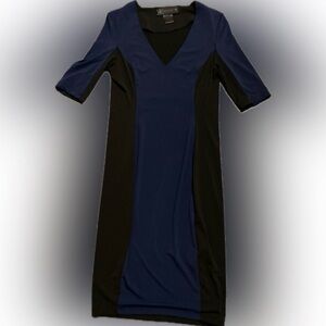 Kardashian Kollection Navy Blue and Black Colorblock Dress Size M